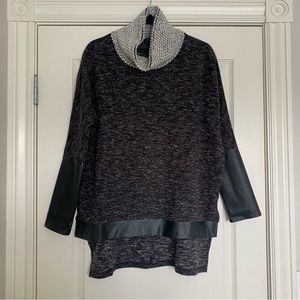 THML leather/Knit Turtleneck